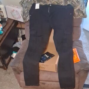 Classic Black Cargo Pants for Men -women unisex Utility Style